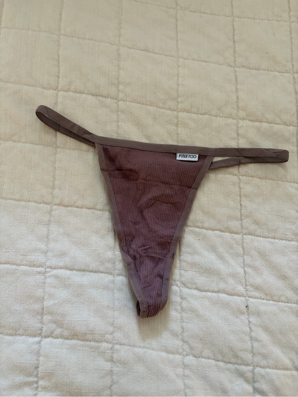 Ribbed Chocolate Thong Panty